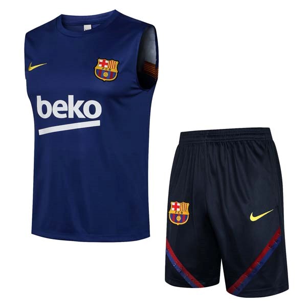 Camiseta Barcelona Conjunto Completo Sin Mangas 2022 Azul Negro